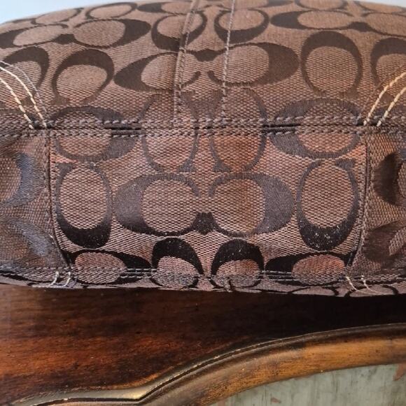 Coach Brown Signature Jacquard Shoulder Bag with Gold Hardware 12460 main image 2